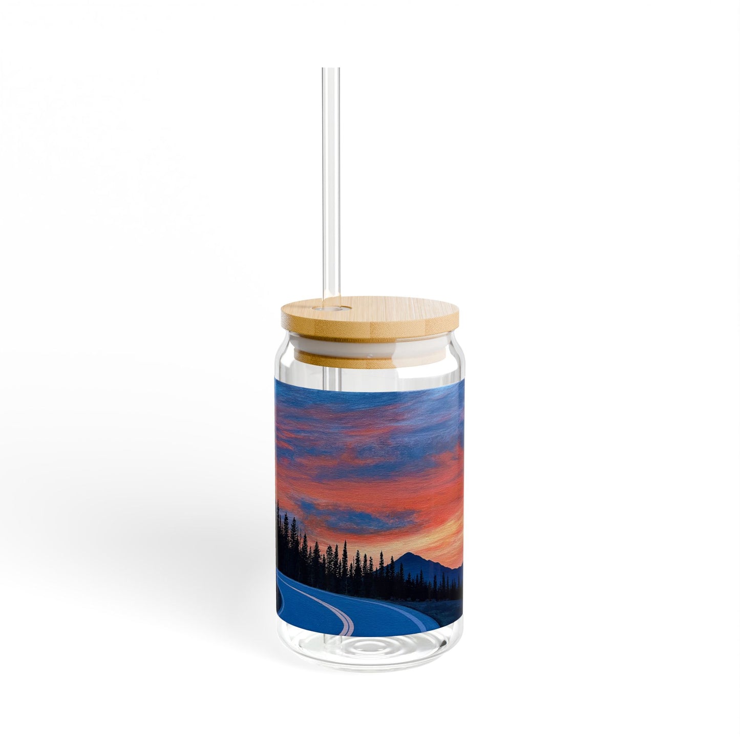 “road to tranquility” Sipper Glass, 16oz