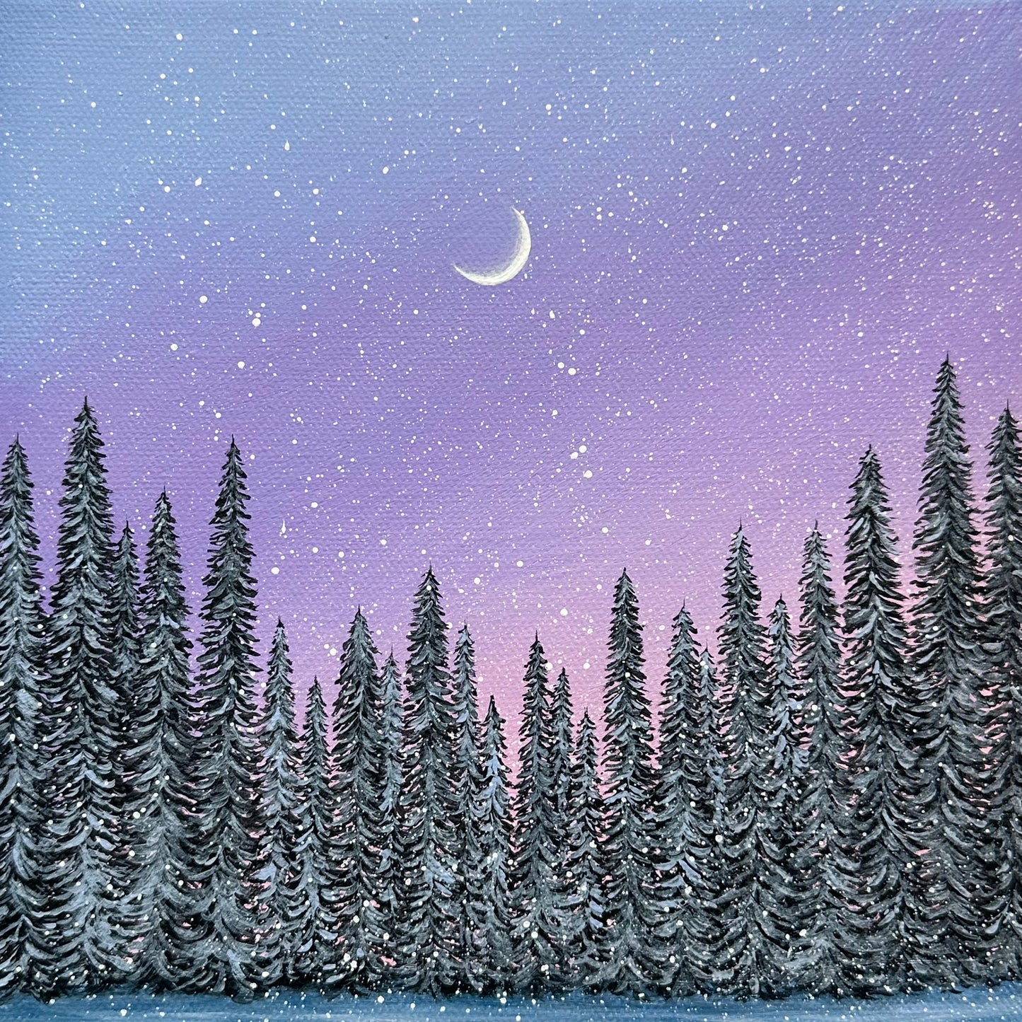 snowy pastel winterscape