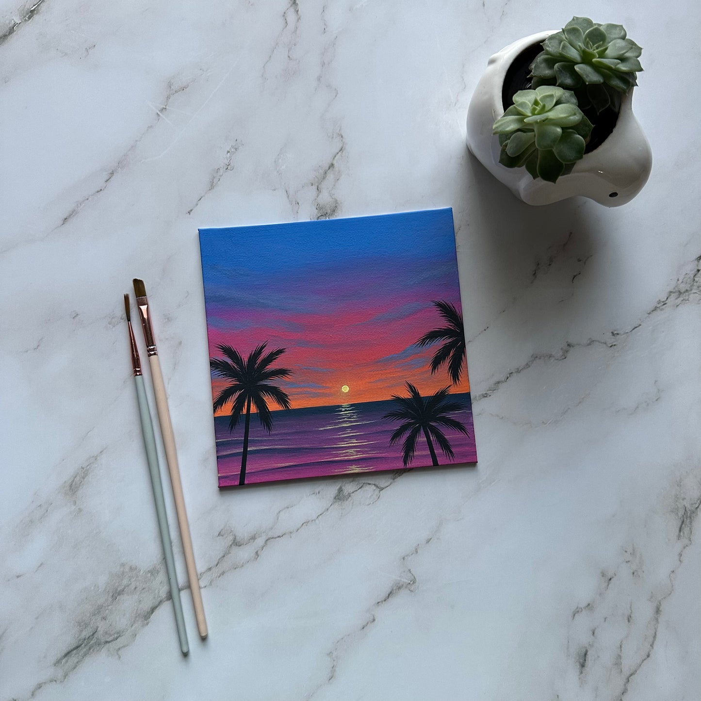 shimmery beach sunset