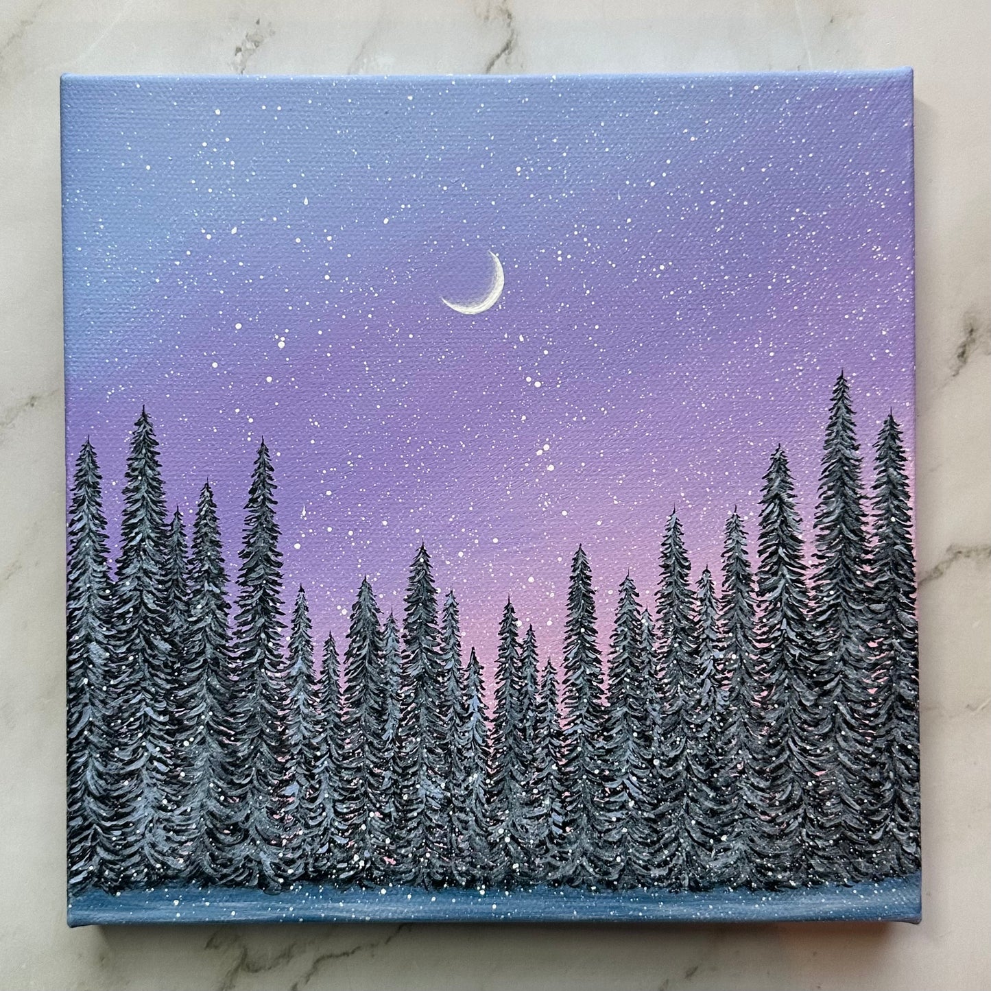 snowy pastel winterscape