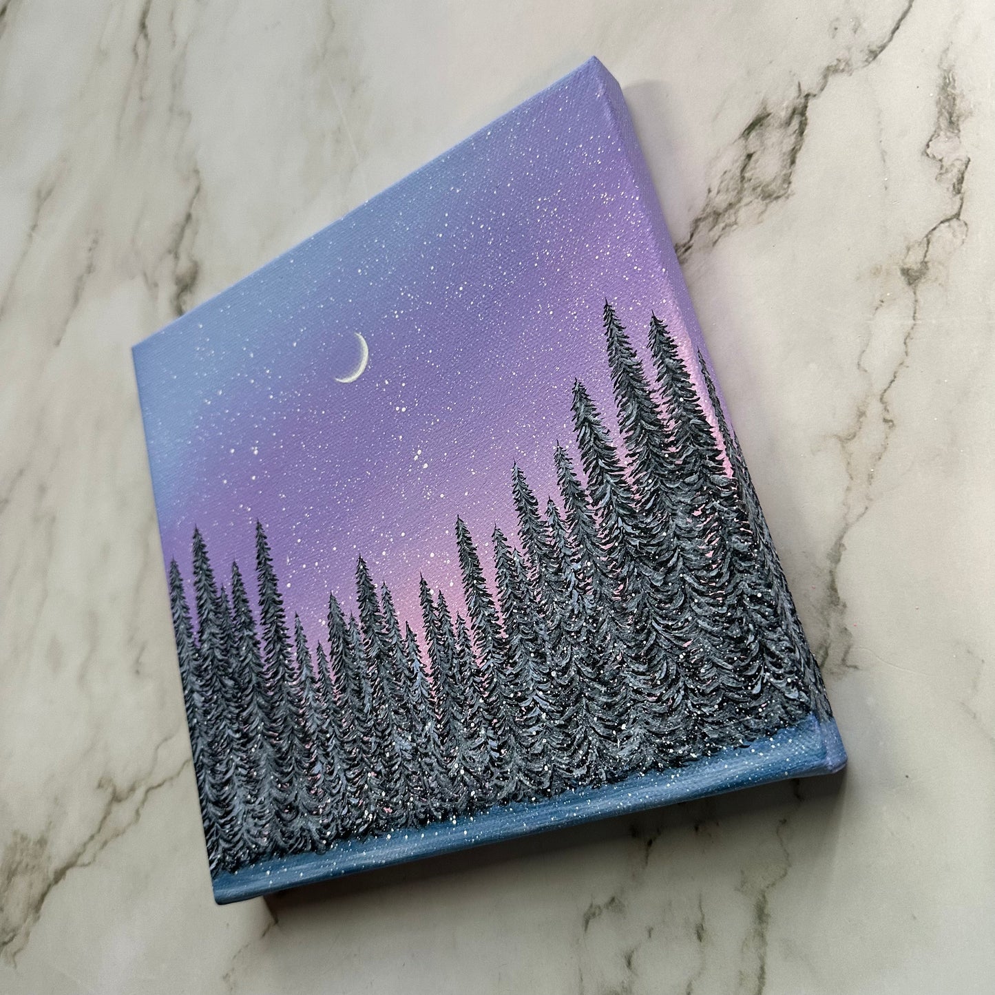 snowy pastel winterscape