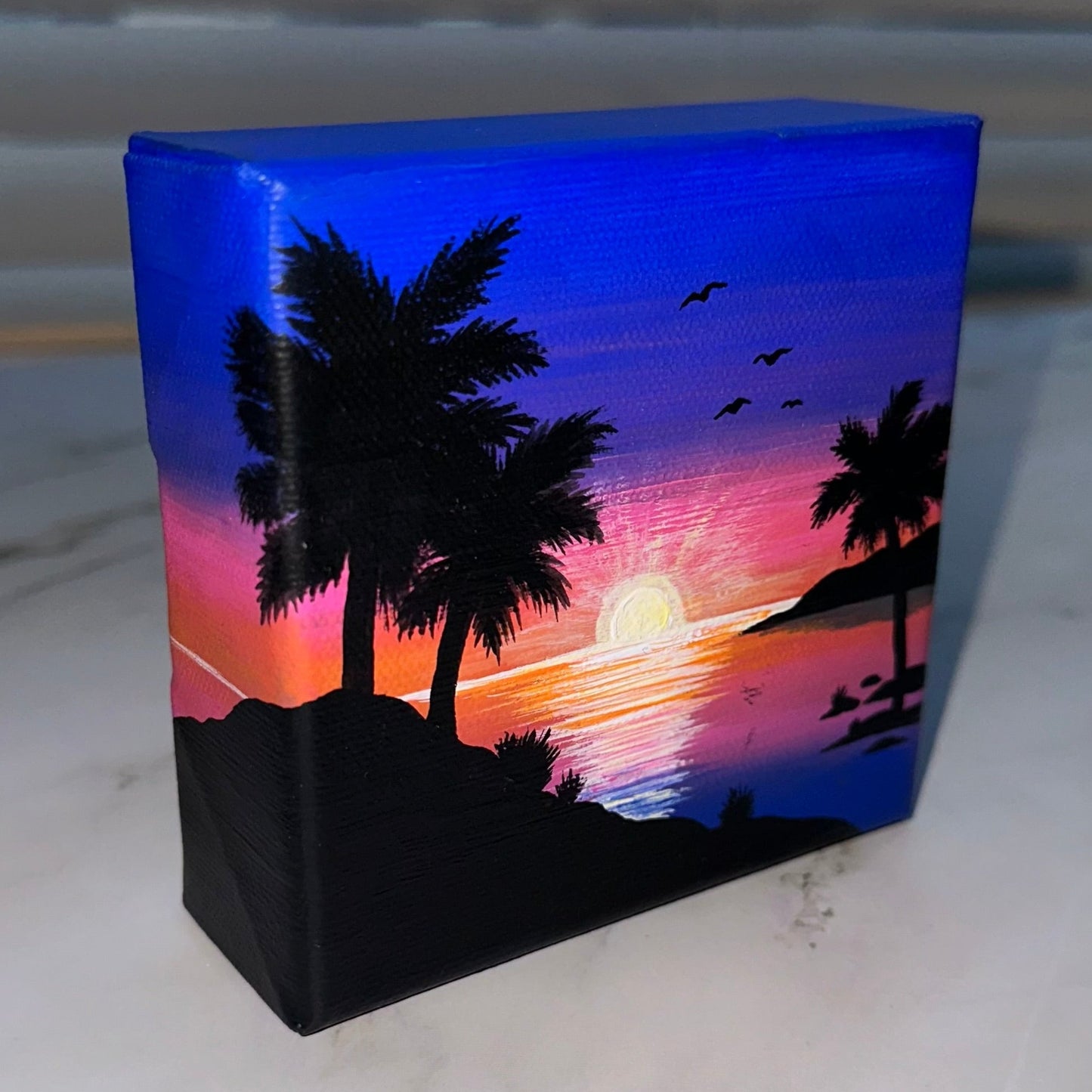 sunset at the beach painting