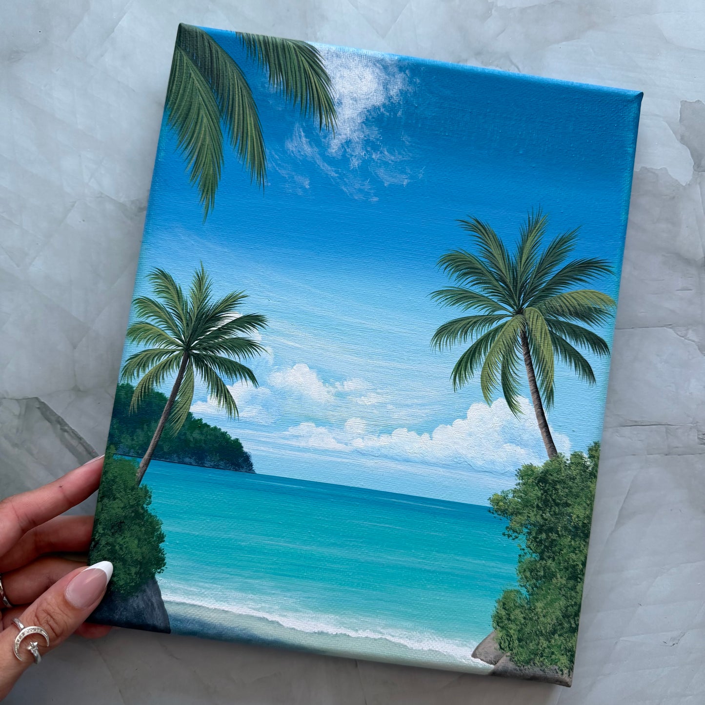 beneath the palms
