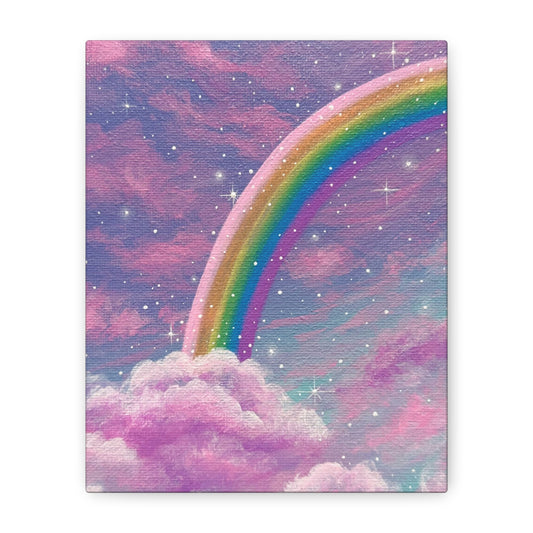 dreamy rainbow and clouds - art print