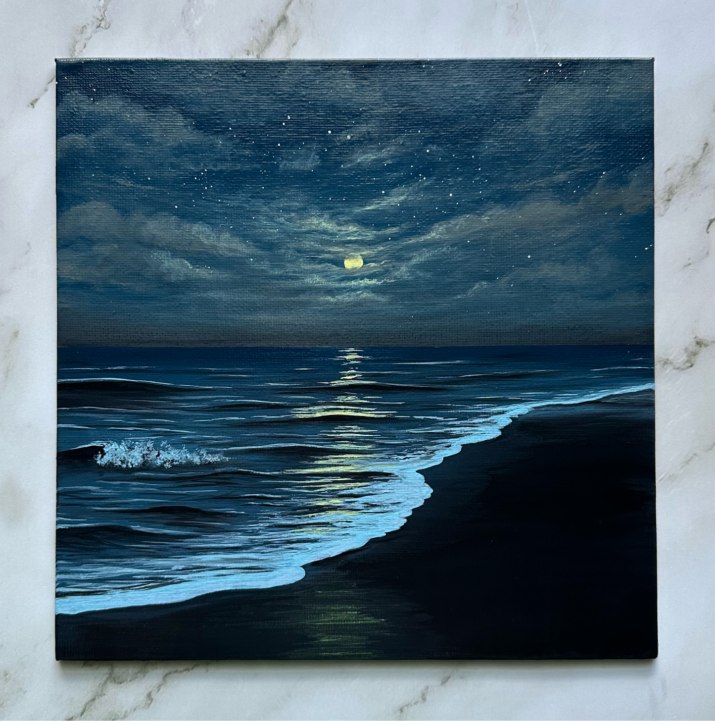 shimmering moonlit seascape