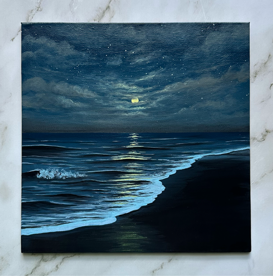 shimmering moonlit seascape