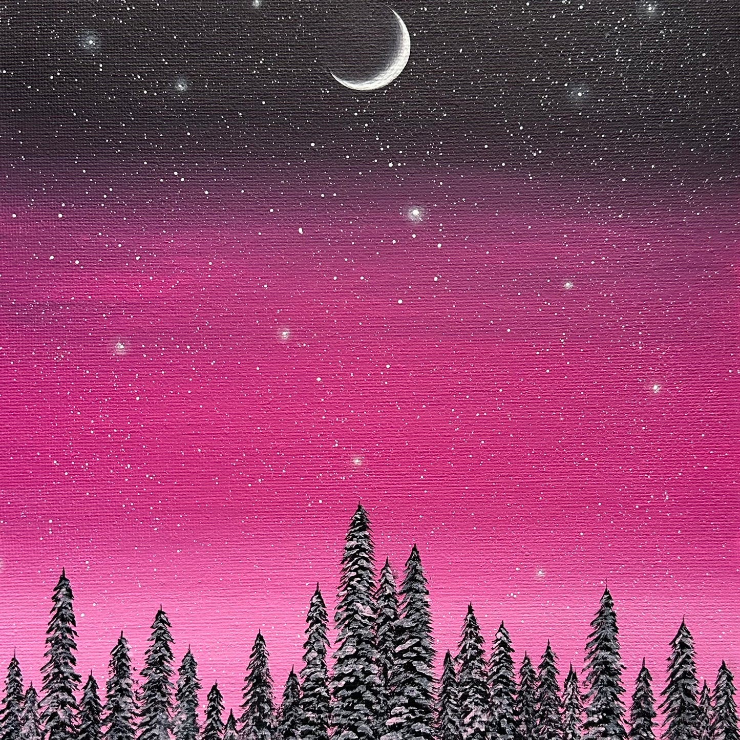 snowy pink night