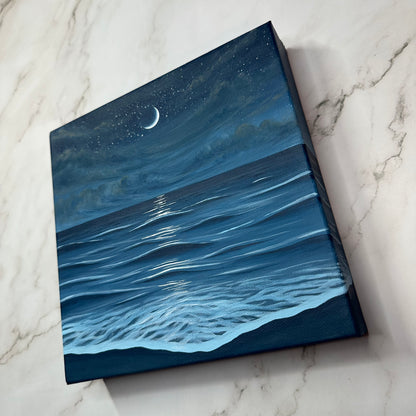 crescent moon seascape