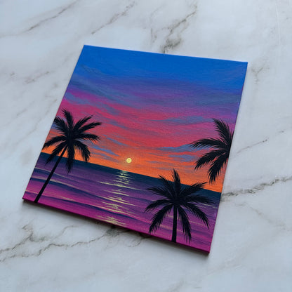 shimmery beach sunset