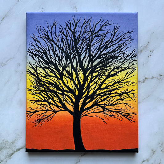 tree silhouette at sunset