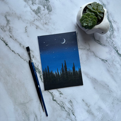 blue forest night