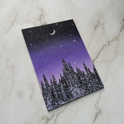 snowy purple night