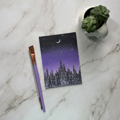 snowy purple night