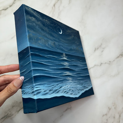 crescent moon seascape