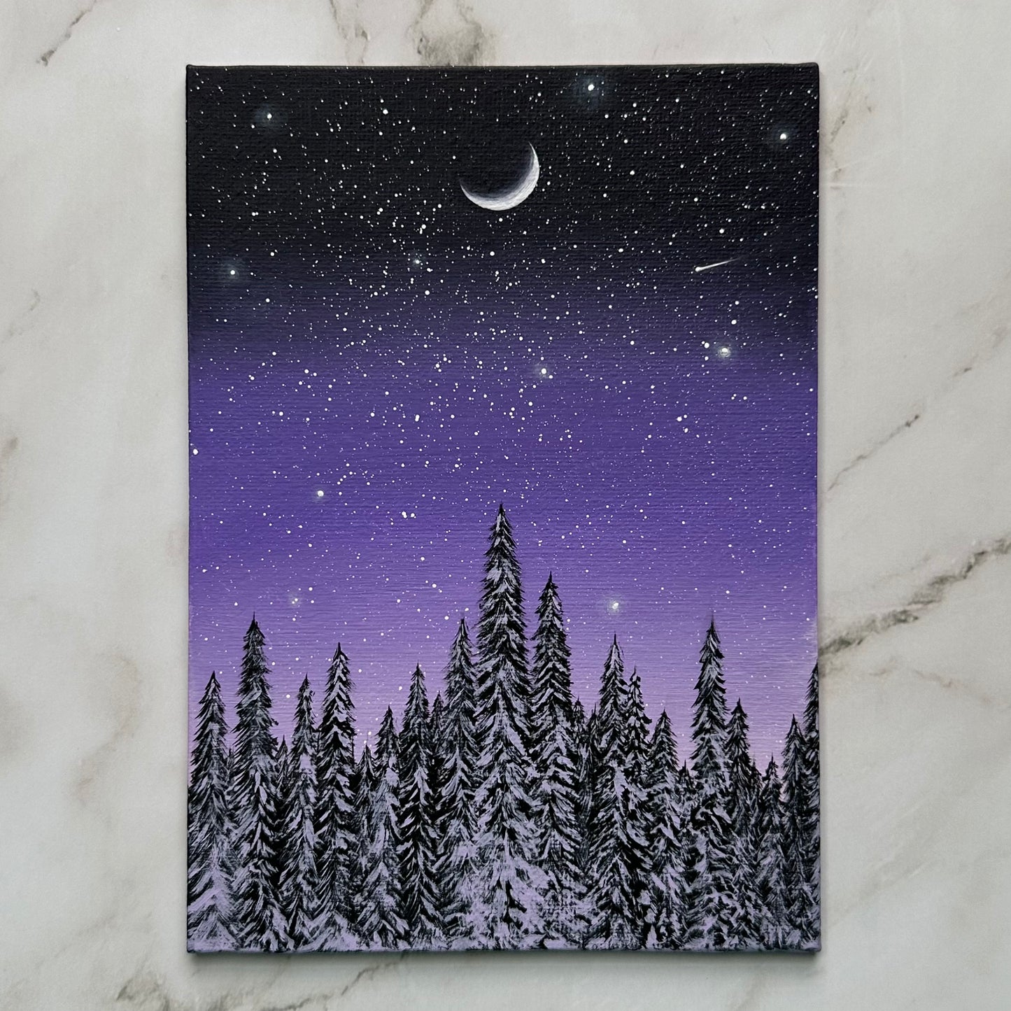 snowy purple night