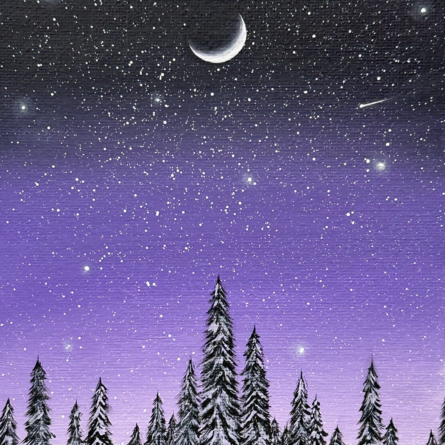snowy purple night