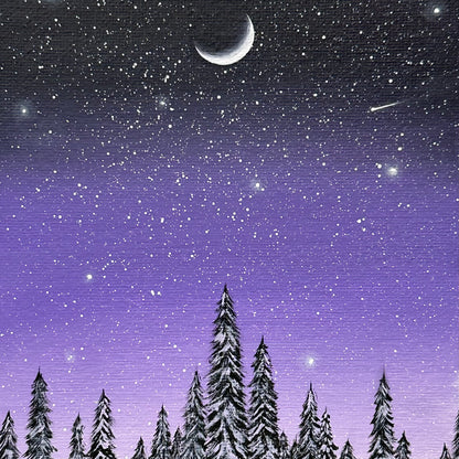 snowy purple night