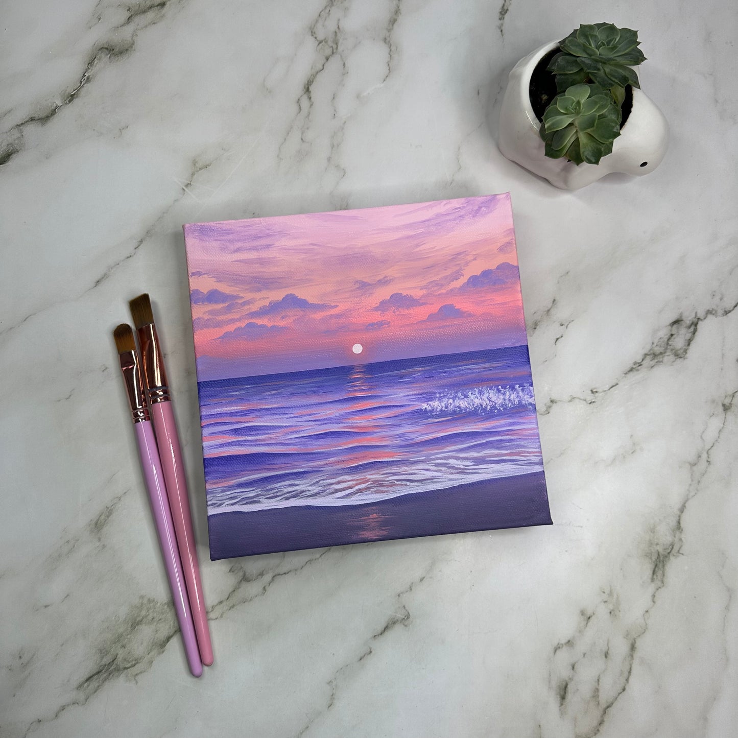 dreamy pink seascape