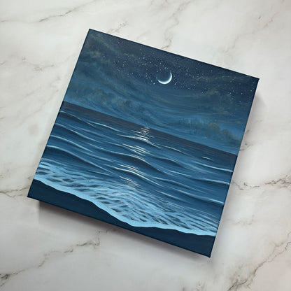 crescent moon seascape