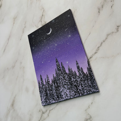 snowy purple night