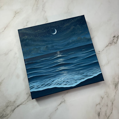 crescent moon seascape