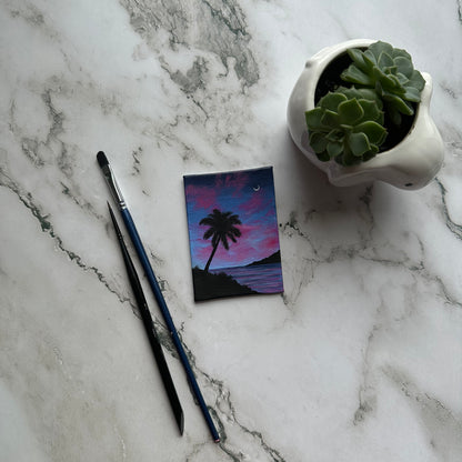mini palm tree at the beach