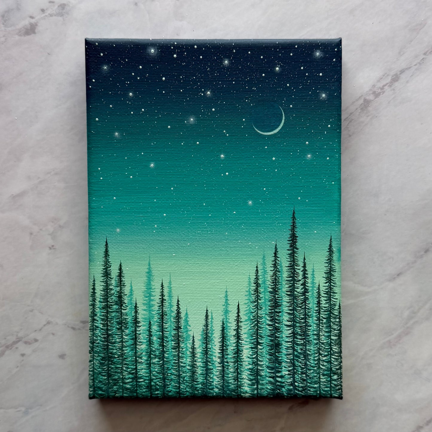 held by a mint sky