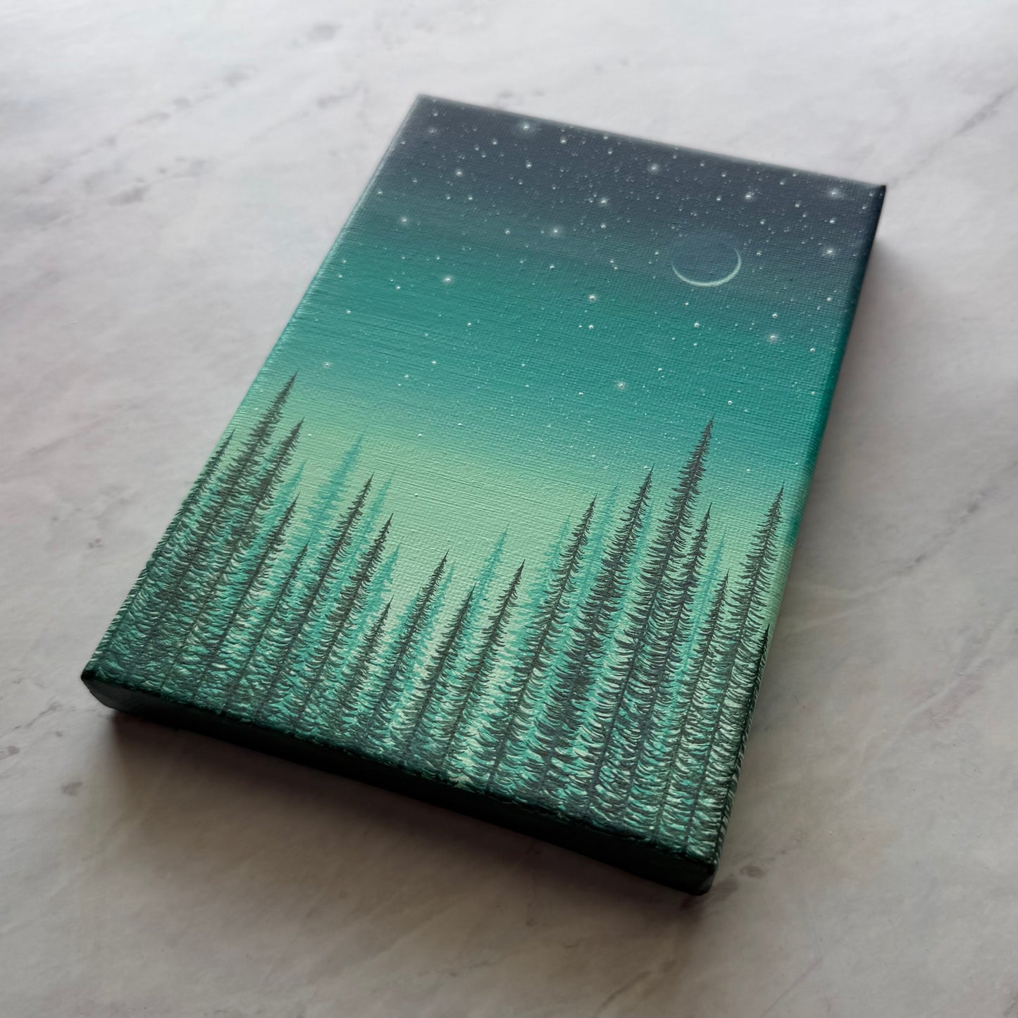 held by a mint sky