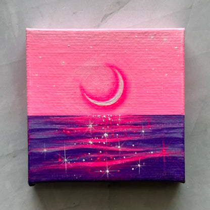 mini dreamy moon & sea with easel