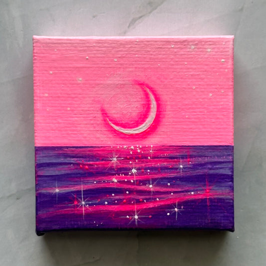mini dreamy moon & sea with easel