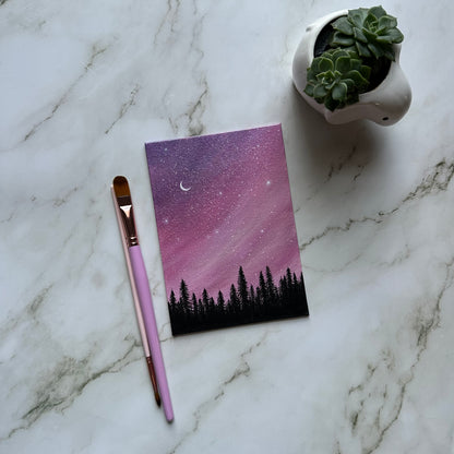 pink forest night