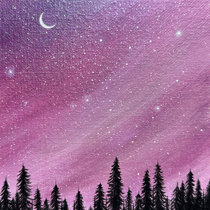 pink forest night