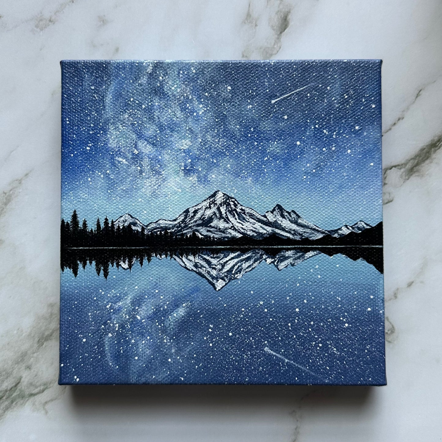 starry night over lake