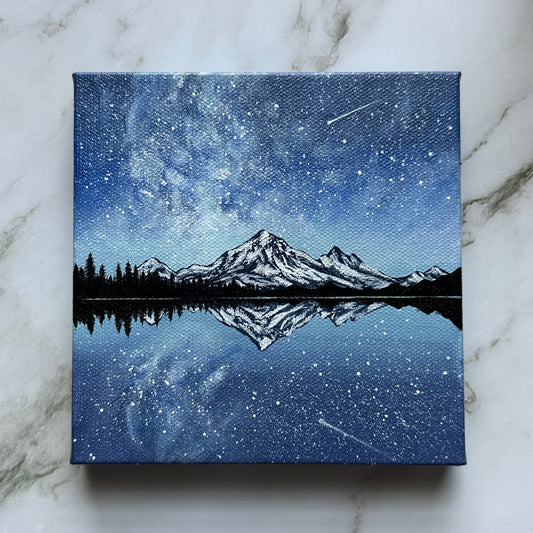 starry night over lake