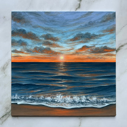 shimmering ocean sunset