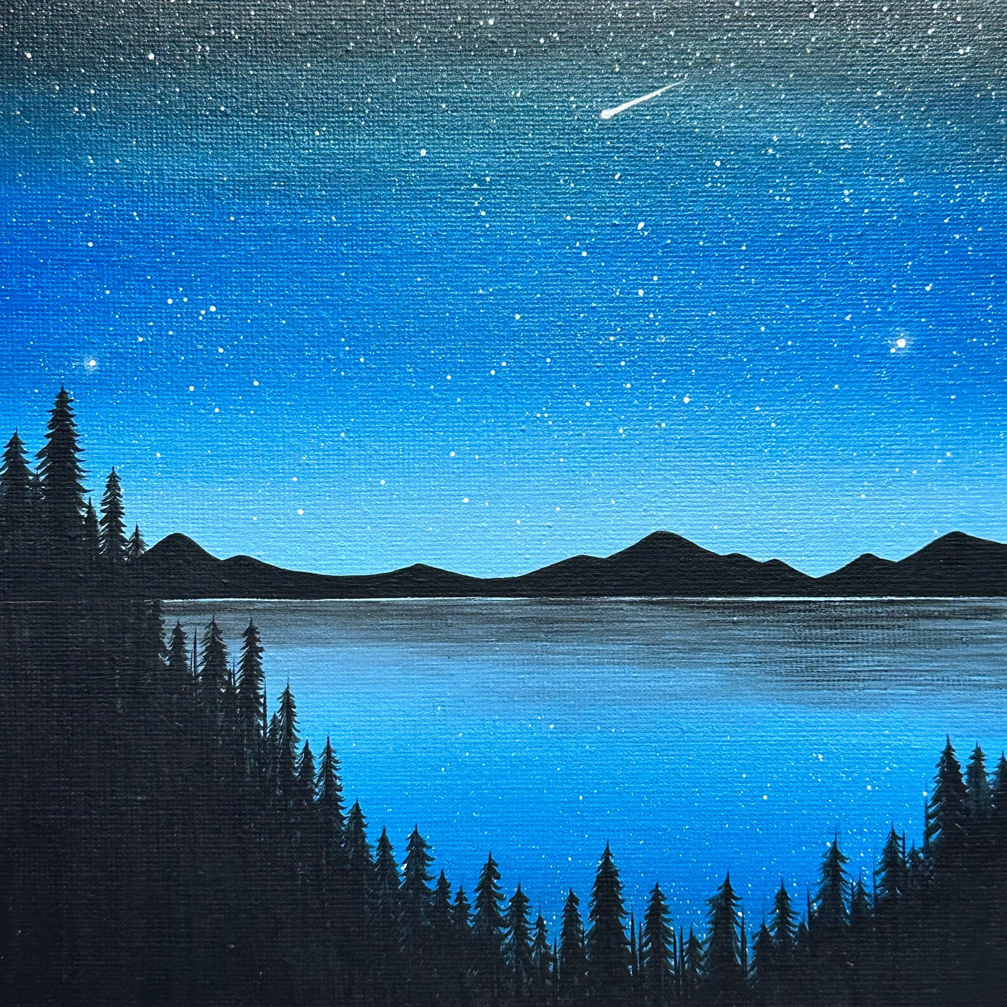 glistening blue night sky