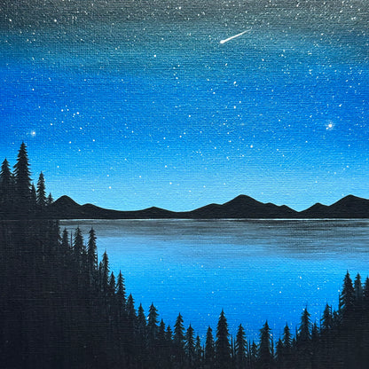 glistening blue night sky