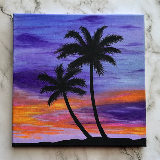 palm tree sunset