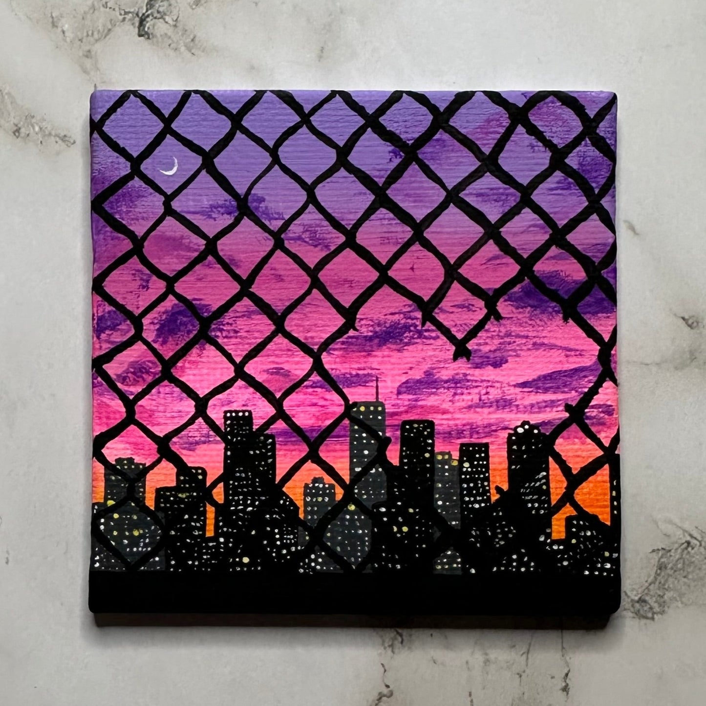 pink city sunset
