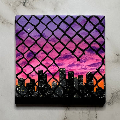 pink city sunset