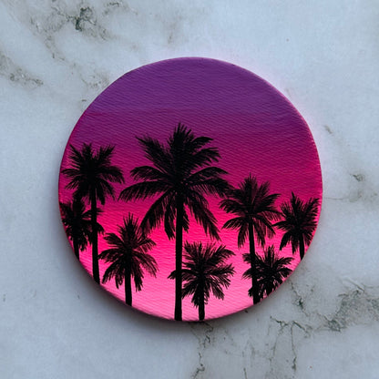 pink palm paradise mini magnet