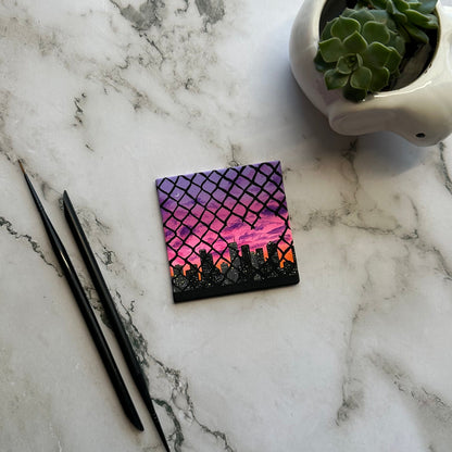 pink city sunset