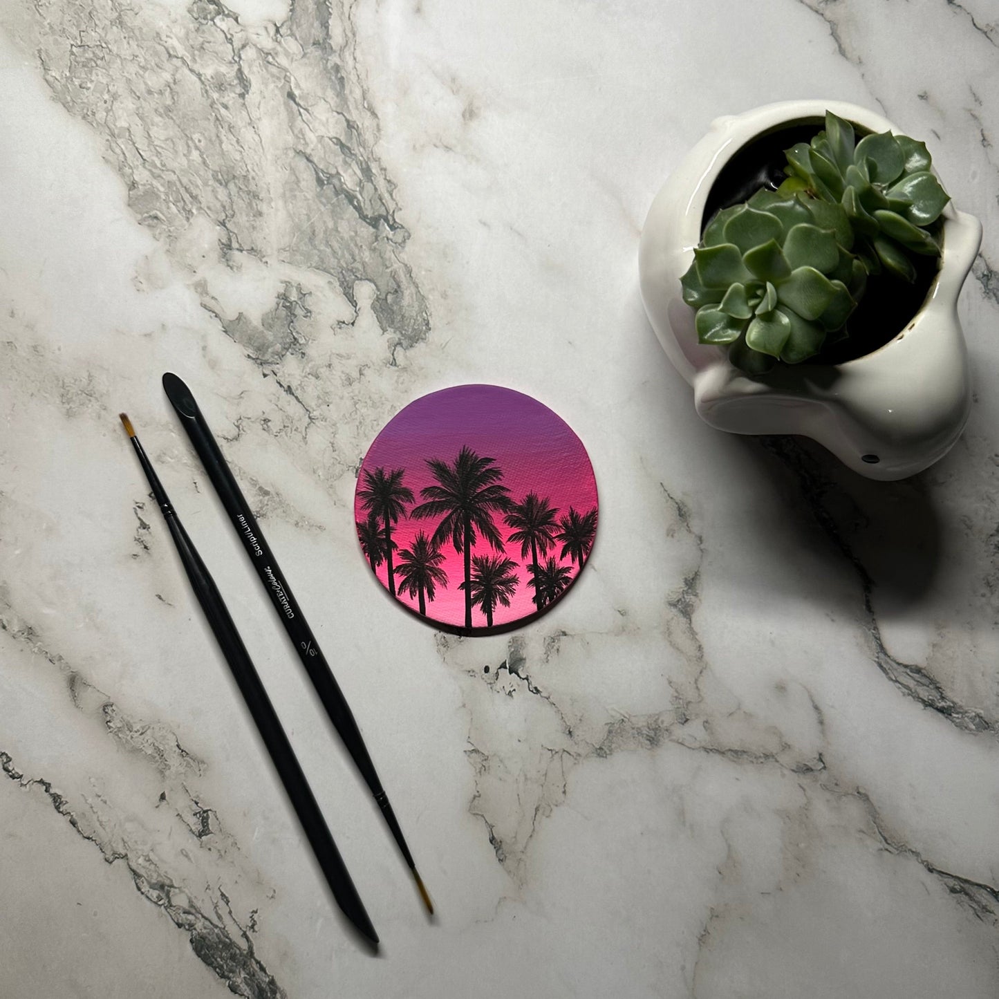 pink palm paradise mini magnet