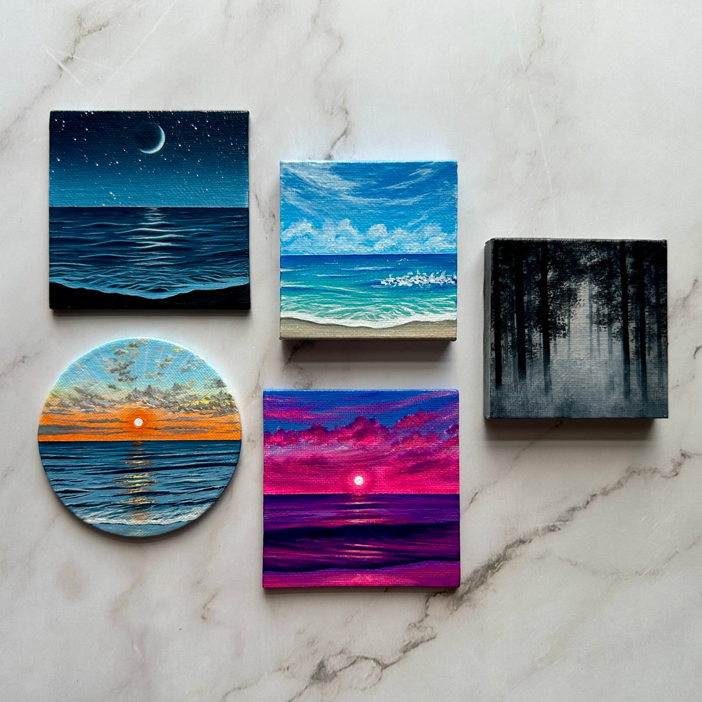 mini ocean sunset (magnetic canvas)