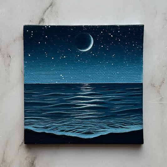 mini seascape at night (magnetic canvas)