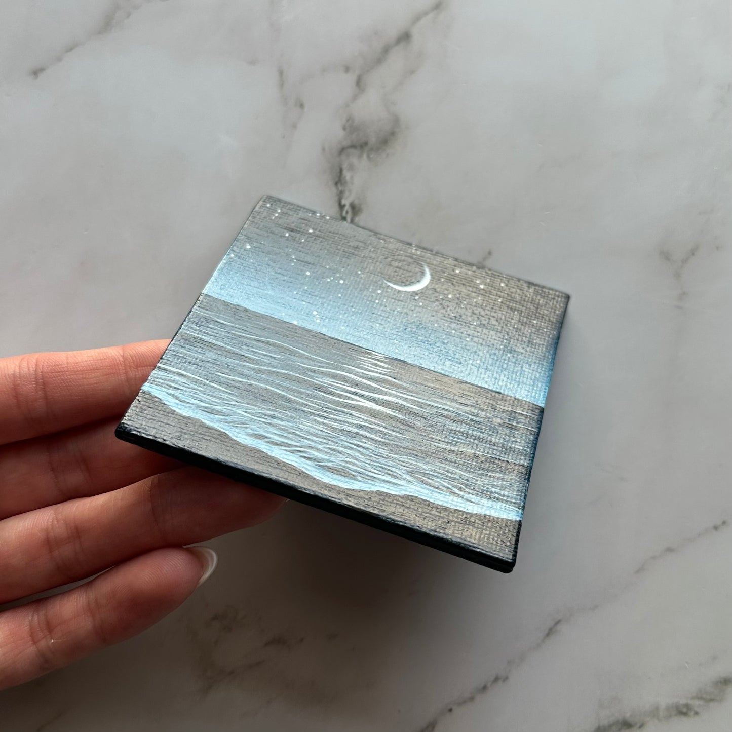 mini seascape at night (magnetic canvas)