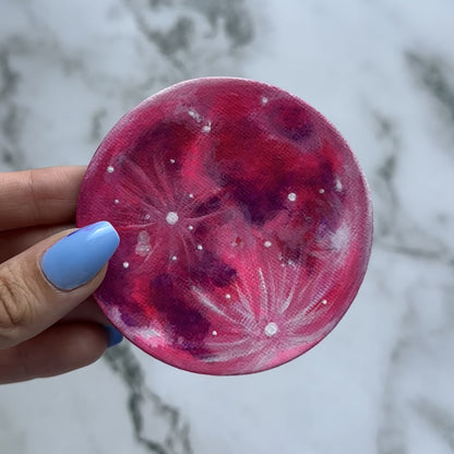 pink moon mini magnet